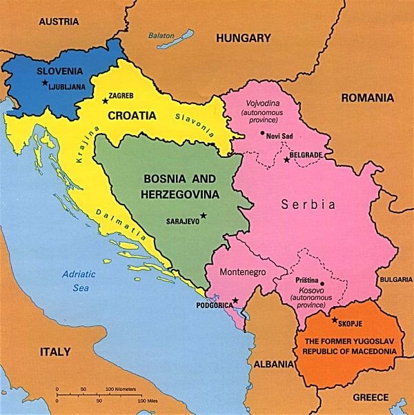 Former Yougoslavia Map