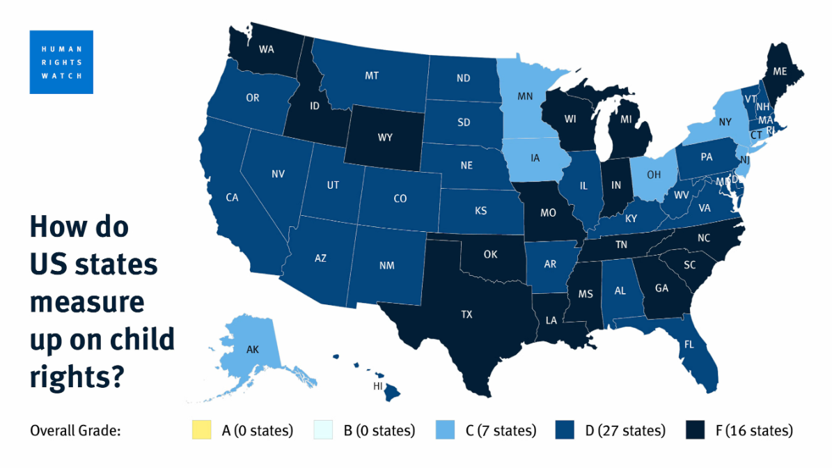 How do US states measure up on child rights map